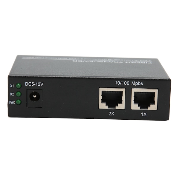 Ethernet Fiber Media Converter Single Mode Tx1310nm 10/100 Mbps RJ45 Port Media Converter 100‑240V EU-plugg