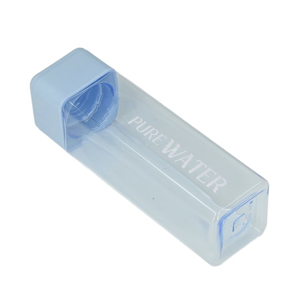 500ml 17oz vattenflaska Transparent Portabelt brevtryckt dricksvattenflaska med handledsrep Blå