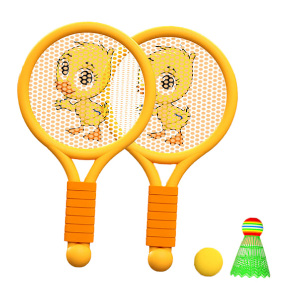 Barn badmintonracket Lätt badmintonracket leksaksset för 3–7 år Pojkar Flickor inomhus utomhus orange ankunge