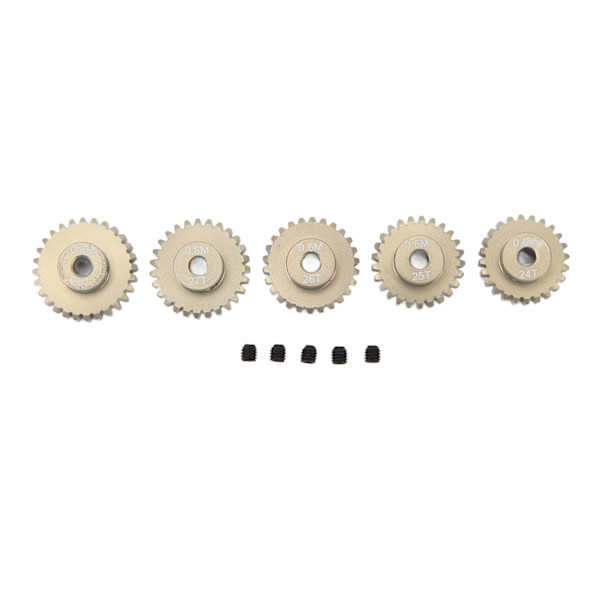 Tandhjulsæt 0,6M Modulus 24T til 28T 3,175mm Præcis aluminiumslegering Universal til klatrebil 1/8 1/10