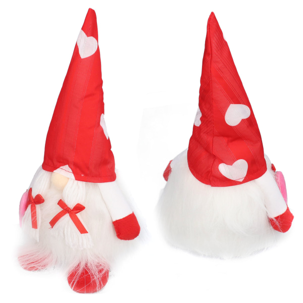 Gnome Doll Valentine's Day Home Myk Søt Utsøkt Plysj Gnomes Leketøy Feriedekorasjon OrnamentRød