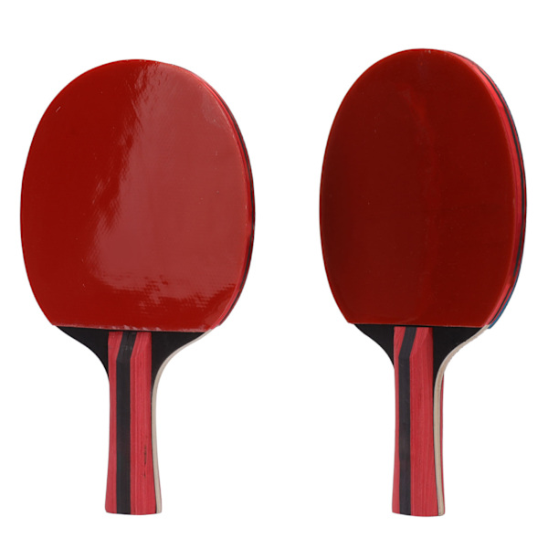 Pingpong Paddle Ball Set 2 stk Bordtennisracketer 3 stk Baller Tre Gummi Myk svampracket for trening Øving Rød