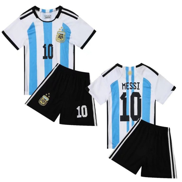 Messi#10 trøje 22/23 fodboldtrøje til børn argentina Ny sæson fodboldtrøje børn Kids 16(90-100cm)
