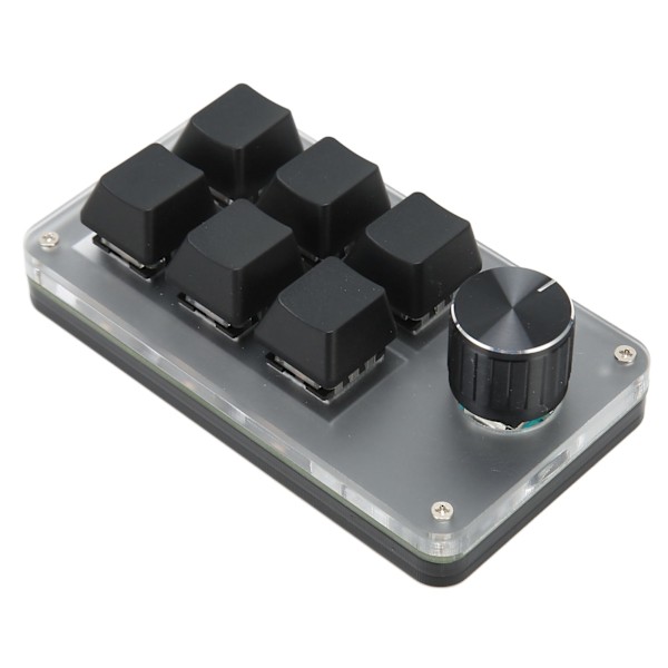 6 Tasters Mini Tastatur med Knott RGB Lys Blå Bryter Kablet Tilkobling Plug and Play DIY Programmerbar Enhånds Mekanisk Tastatur