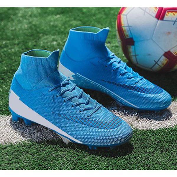 Klosser Herre Fotballsko Utendørs Innetrening Voksen Fotballsko Gress Trening Match Sport Sneakers Blå 43