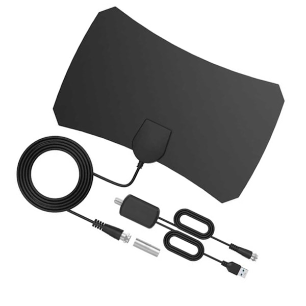 Digitaalinen TV-antenni HD 1080p 80 mailin kantama Vahvistettu televisioantenni 9,8 jalan koaksiaalikaapelilla sisätiloihin