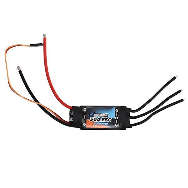 Harjaton sähköinen nopeudensäädin kaksisuuntainen musta 50A RC-auto ESC veneen vedenalaiselle potkurille