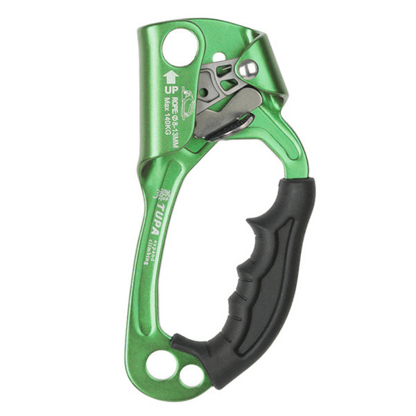 Rock Climbing Right Hand Ascender Multi Purpose Manual Outdoor Mountaineering Tree Hand Ascender Green