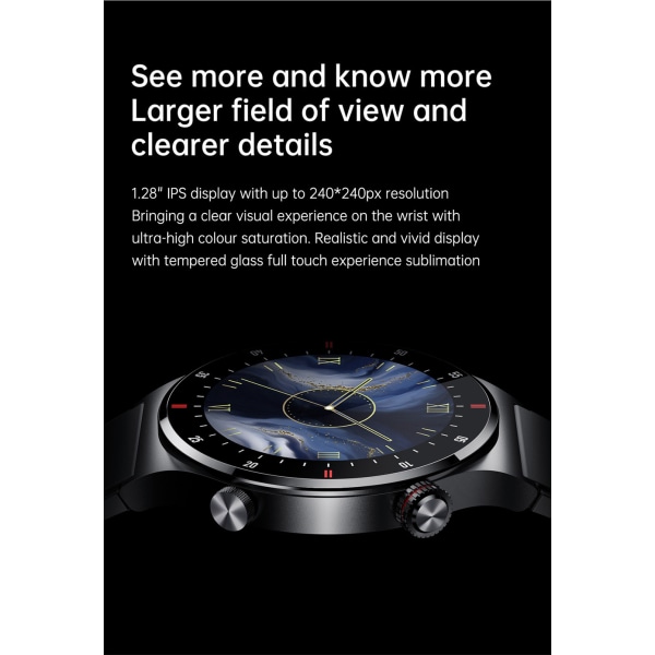 QW33 smart watch ny Bluetooth samtal full pekskärm för män sport Bluetooth qw33 smart klocka-AA black