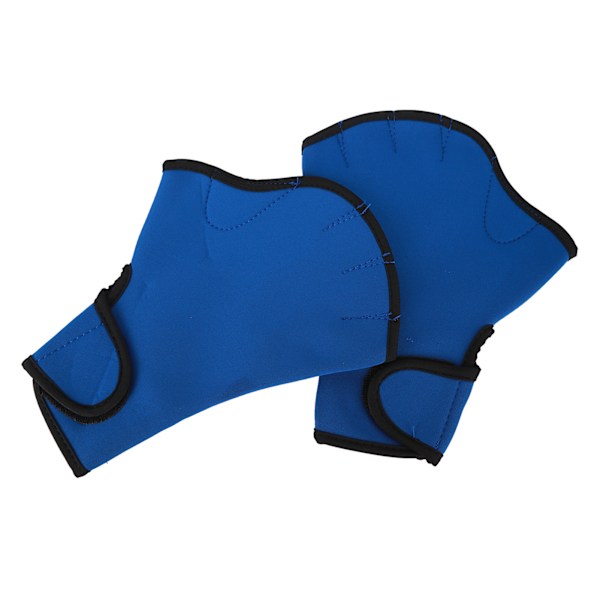 Simhandskar Webbed Prevent Slip Fingerlösa vattenhandskar i neopren för vattentålighetsträning Blue M