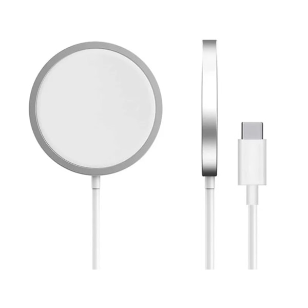 Trådløs oplader 15W Hurtig opladning Ladestation Magnetisk Sugning 1m Kabel til iPhone