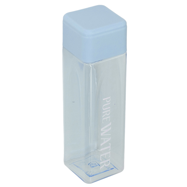 500ml 17oz vattenflaska Transparent Portabelt brevtryckt dricksvattenflaska med handledsrep Blå