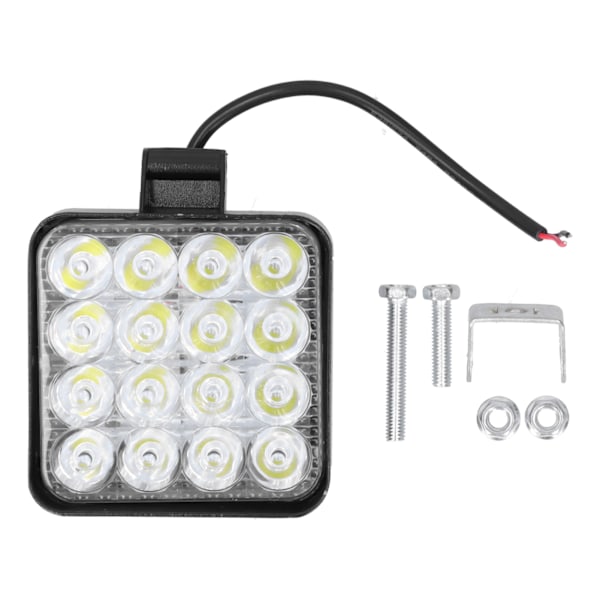 48W LED Arbetslampa 2000LM 6000k Kvadratiska strålkastare Vit ljus IP68 Vattentät Universal