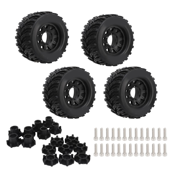 4 st 1/10 RC-bildäckssats Förtjockad Anti-halk stark dämpning RC-däck och hjul med 12 mm 14 mm koppling för Traxxas A Model