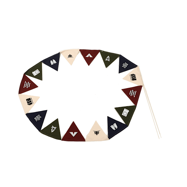 Vattentät Camp Bunting med hängbar design av bomullstyg Camp Bunting för festfödelsedagsdekorationer