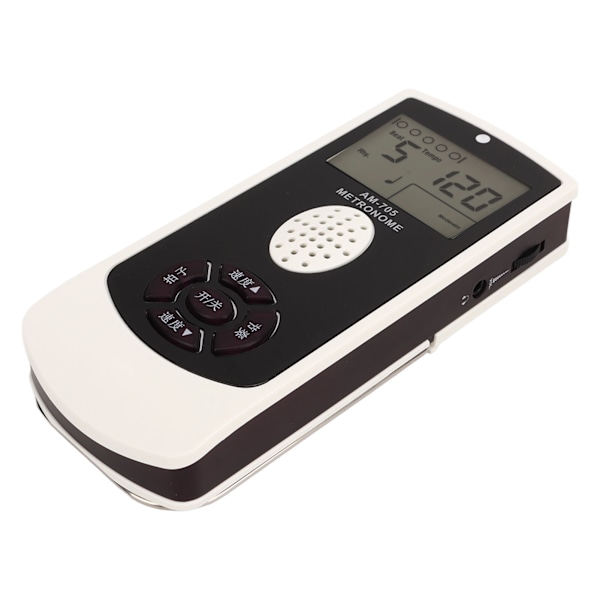 Vit Elektronisk Metronom 1800 mah LCD Digital Display Universal Gitarr Piano Saxofon Vocal Metronome