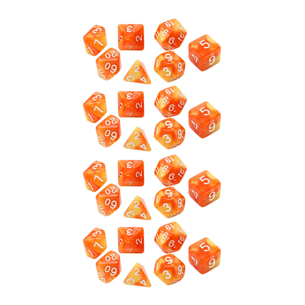 4Set stort vitt antal polyedriska tärningar mångfacetterade tärningar för interaktiva spel Utbildning Underhållning Skolmaterial Orange
