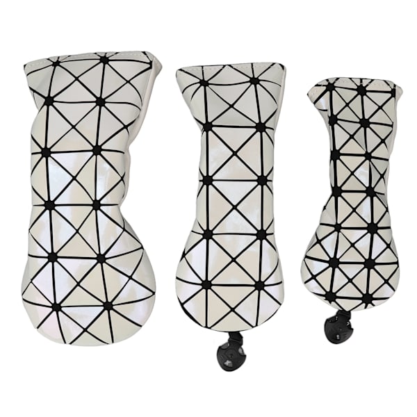 3 kpl Golfmailan päällinen Hieno puu Driver Headcover PU Golf Driver Club Cover kotiin Club White