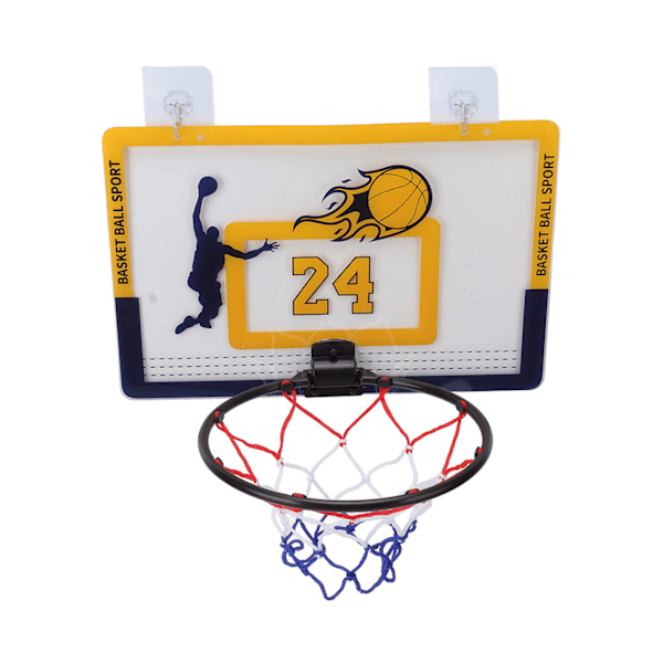 Inomhus Mini Basketball Hoop Set Transparent Free Punch Väggmonterad PVC Basket Hoop Set för barn Svart Gul