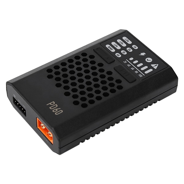 PD60 Balance Batterioplader 60W 3A Sort USB C-indgang PD60 Balance Batterioplader til LiFe LiHv LiPo 1-4S NiMH Cd1 12
