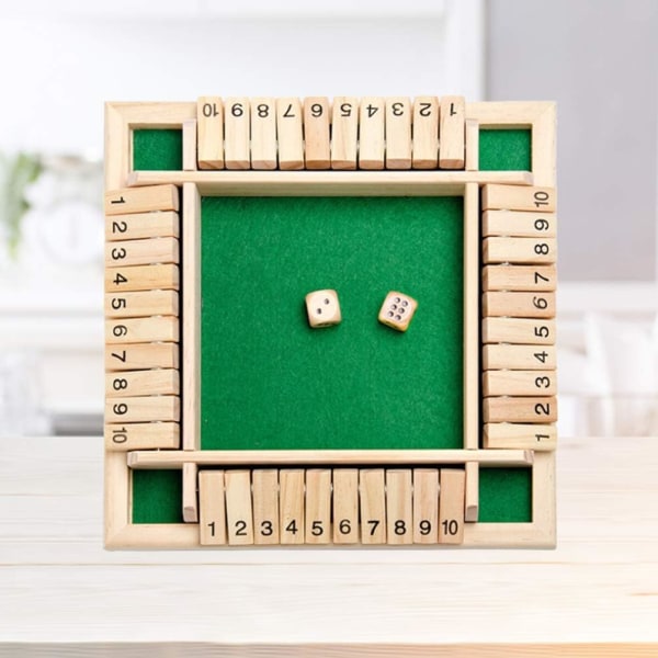 4 Person Closed Box Schackbrädesleksaksnummer Vändbrädspel Familjespelbordsleksak Grön