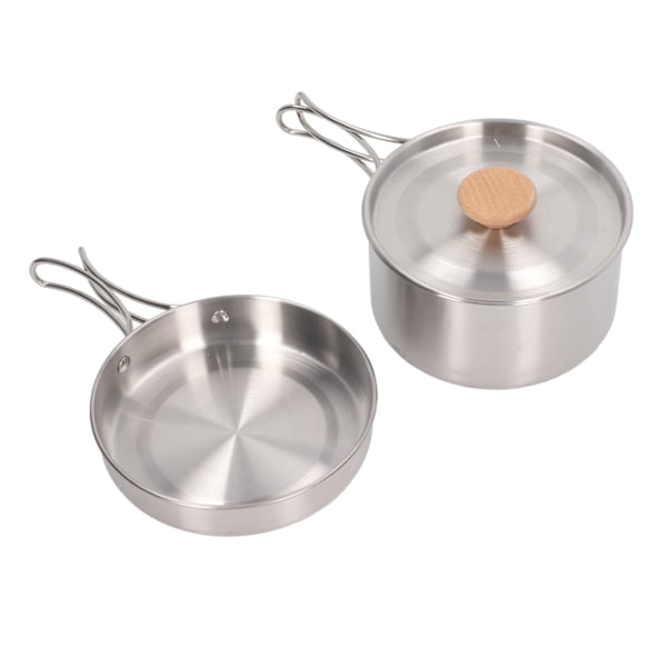 Køkkengryde og pandesæt 304 rustfrit stål Bærbar Camping Køkkengrej Mess Kit med opbevaringstaske til vandreture Backpacking