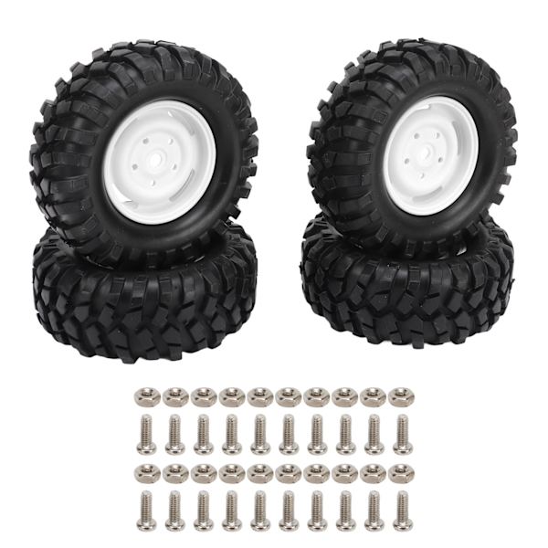 4kpl RC auton pyöränrenkaat Kumirenkaiden vaihto kiipeilyajoneuvoon maastoauto 96MM Halkaisija Valkoinen