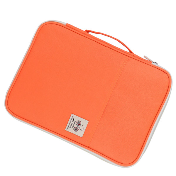 Orange A4 dokumentmappe - Portfolio Organizer med glidelås for laptop-notatbok