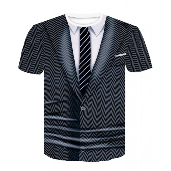 Kortermet T-skjorte med muskel-bryst-trykk åtte-pack abs merkelig bunn skjorte t-skjorte klær for menn-CBT-494 L