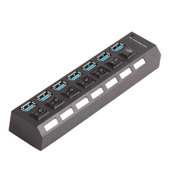 USB 3.0 Hub Yksittäinen 7 Portin Nopea USB2.0 USB1.1 Yhteensopiva USB-datakeskitin LED-merkkivalolla Windows XP 7 8:lle