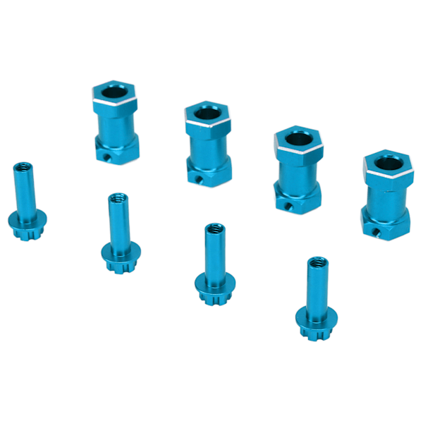 4 st RC Hex Hub Aluminiumlegering Ersättning 12mm Hex Hubs Extension Combiner för 1/10 RC klätterbil Blå