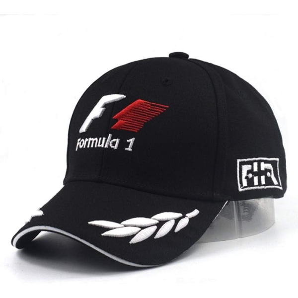 Formel 1-baseballkasket til mænd, sort F1 3D-broderet hat Motorcykel-racerkasket Udendørs justerbar sportsvisirhat