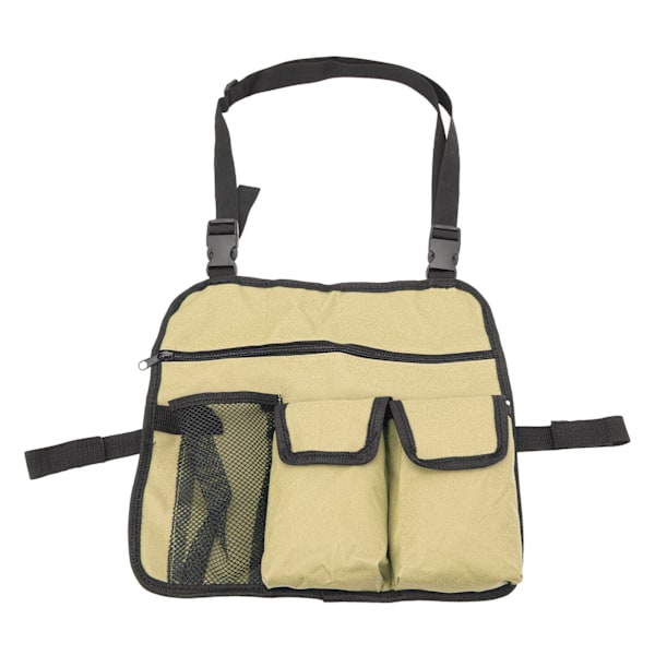 Strandstol Armlenveske 600D Oxford-duk Multifunksjonell Utendørs Stolorganisator for Camping Khaki