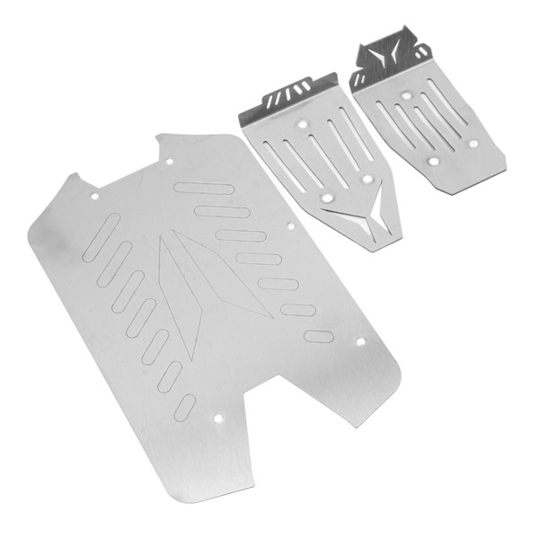 RC Skid Plate Rustfrit stål RC Chassis Armor Guard til Big Rock 1/10 RC Biler Sølv Udendørs
