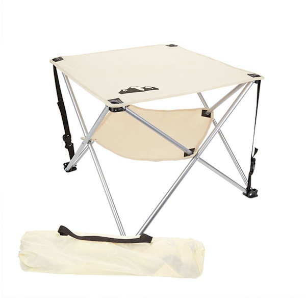 Utomhus mini hopfällbart bord Bärbart lätt 600D Oxford tyg hopfällbart bord för camping BBQ Picknick Khaki
