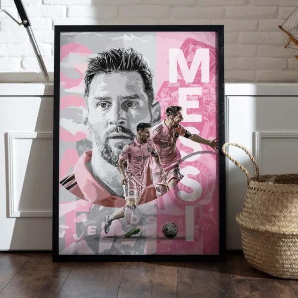 Canvastavla / Tavla - Messi - Inter Miami - 40x30 cm - Canvas - F