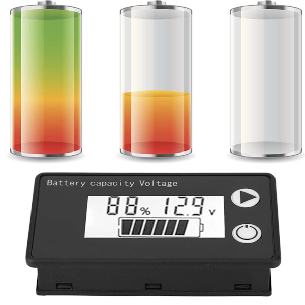 Universal 12V LCD batterikapacitetsindikatortestare med digital displayvoltmeter