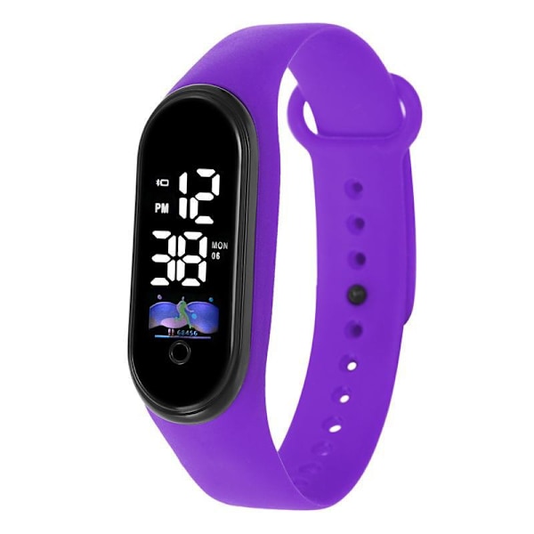 Touch elektronisk klocka LED-klocka barn tecknad vattentät armbandsklocka student sport