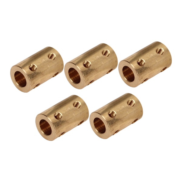 5 st borrning styv koppling Mässing innerdiameter 6 mm antikorrosionscylindrisk axelkoppling för mekanisk transmission