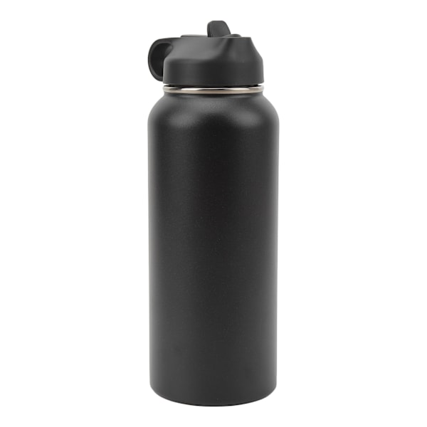 32oz eristetty vesipullo 304 ruostumattomasta teräksestä, tiivis tyhjiöurheilujuomapullo pillillä kuntosalille, pyöräilyyn ja matkoille, musta