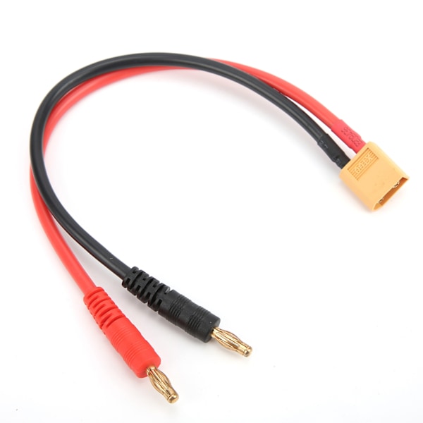 XT60 han til 4 mm banan stik adapterkabel - 22 cm længde, 12AWG - til B6 LiPo batterilader