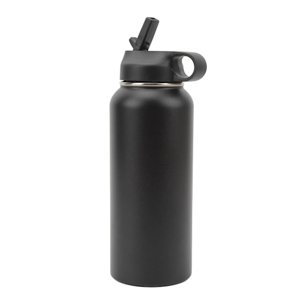 32oz eristetty vesipullo 304 ruostumattomasta teräksestä, tiivis tyhjiöurheilujuomapullo pillillä kuntosalille, pyöräilyyn ja matkoille, musta