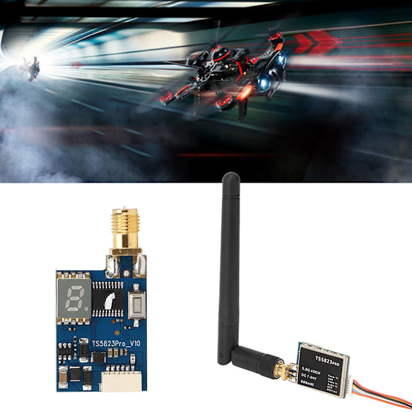 5.8G 40CH 600Mw Mini FPV Bildeoverførings Sender Antenne Kit RP-SMA Jack for FPV Drone