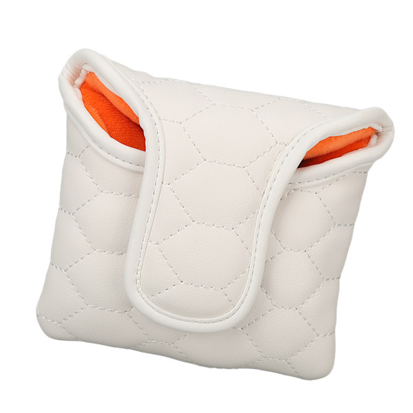 PU Golf Club Head Cover Vit Golf Head Cover Golf Putter Headcover för Golfer Lovers Square