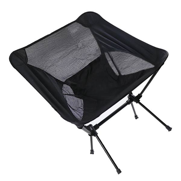 Udendørs sammenklappelig strandstol Bærbar Mesh Back Aluminium Rack Campingstol til fiskeri Sort