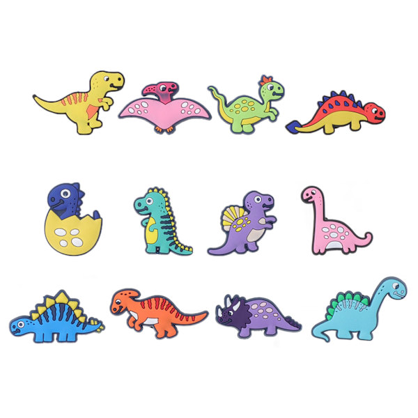 12 stk. Slippers Charm PVC dinosaur tegneserie vandtæt stilfuld skodekoration til mænd kvinder fødselsdagsgave