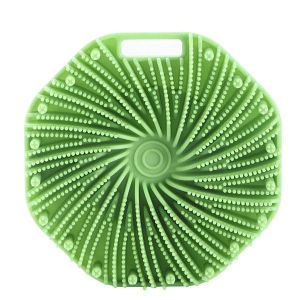 Silikon badborste i sex färger, polygonal, portabel, väggmonterad, hexagonal badborste green