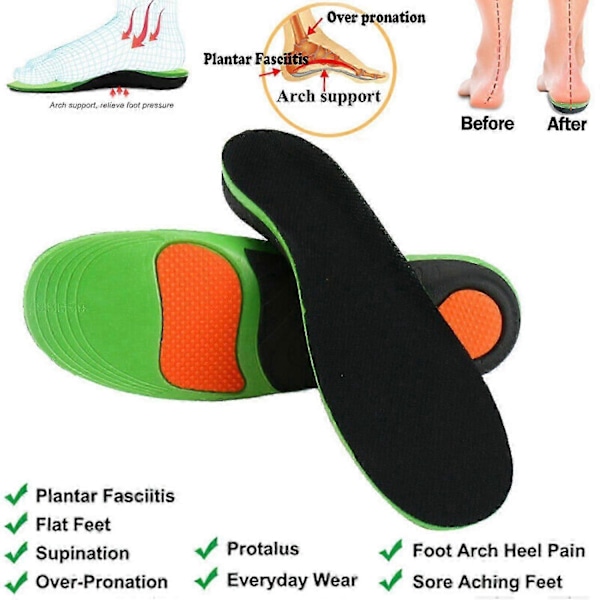 Ortopædiske indlægssåler til hallux valgus støtte, lindring af smerter i flade fødder, hælsmerter, plantar fasciitis XS