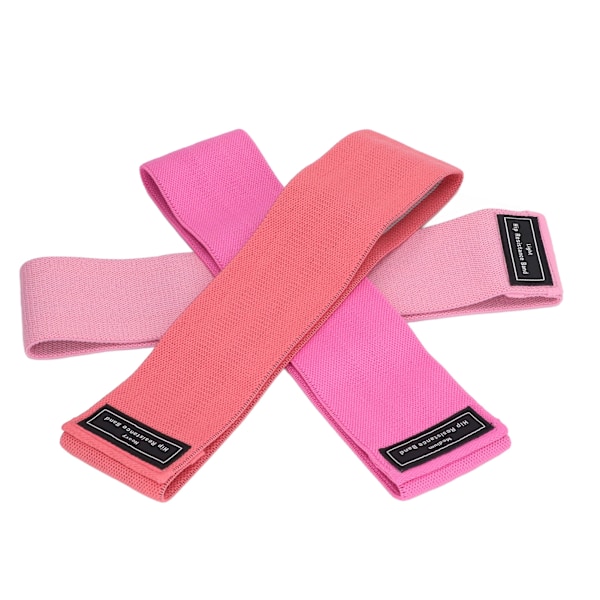 3 stk. modstandsbånd Elastisk træningsbånd med høj trækkraft til benene Balder til squats Hoftetræning Pink, Rose, Rød