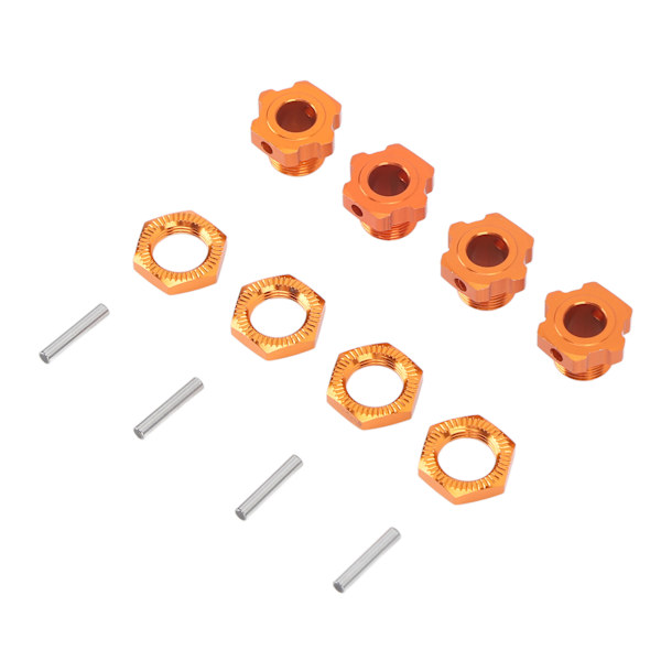 4STK 17mm Hex Hjulnav Adapter Aluminiumslegering Oransje Hex Drive Nav Adapter for ZD Racing 9116 08427 1/8 RC Bil